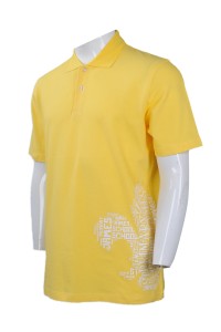 P820 團體訂做印花logoPolo恤  網上下單男裝短袖Polo恤 設計Polo恤  制服團T恤 網上專營店     黃色